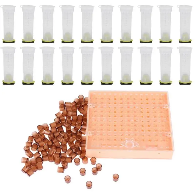 

131Pcs Beekeeping Tools Equipment Set Plastic Queen Rearing System Cultivating Box Cell Cups Bee Catcher Cage Equipment