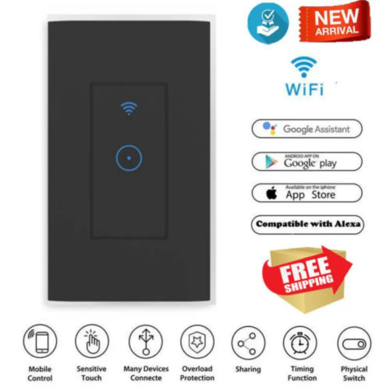 

Smart Home WiFi Panel Touch Switch Wall Control Light For Alexa Google Home