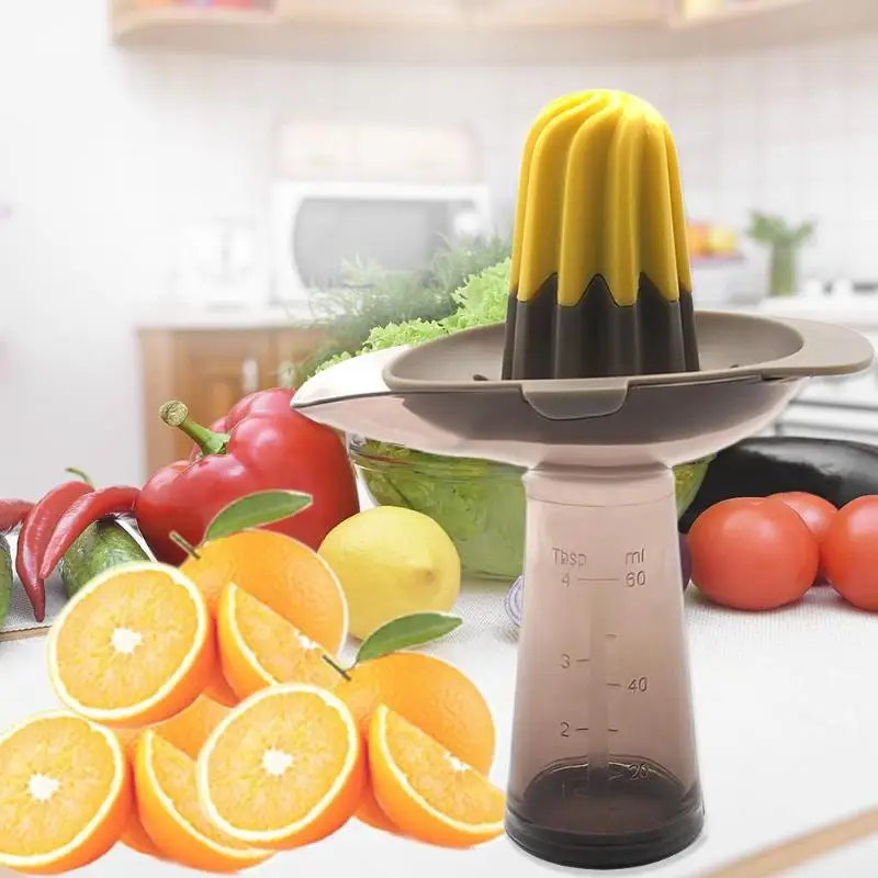 

Manual Citrus Juicer Portable Mini Manual Juicer Orange Lemon Fruit Scale Measuring Cup Squeezer 100% Original Juice Home Use