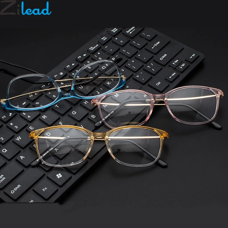 

Zilead Retro Square Metal Glasses Frame Women&Men Jelly Color Clear Plain Glasses Optical Spectacles Eyeglasses Unisex