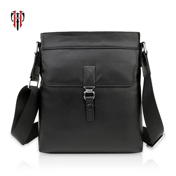 

TIANHOO messenger bag men genuine leather bags fashion lock crossbody & flap shoulder bag book/PAD pockets for man
