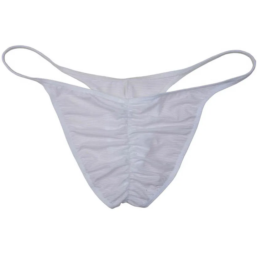 

Men's Brazilian Full Pucker Bikini Briefs Underwear Ice Silk Cheek Shorts Trunks