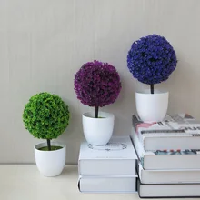 สีสันรอบโรงงานพลาสติกดอกไม้หม้อ Grass Ball Topiary Garden บ้านประดับตกแต่งสำนักงาน Desktop กระถางดอกไม้ตกแต่ง...(China)