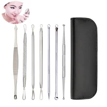 7 шт. набор инструментов для удаления черных точек Комедон акне игольчатый Пинцет для удаления прыщей экстрактор, набор инструментов для ухода за кожей лица