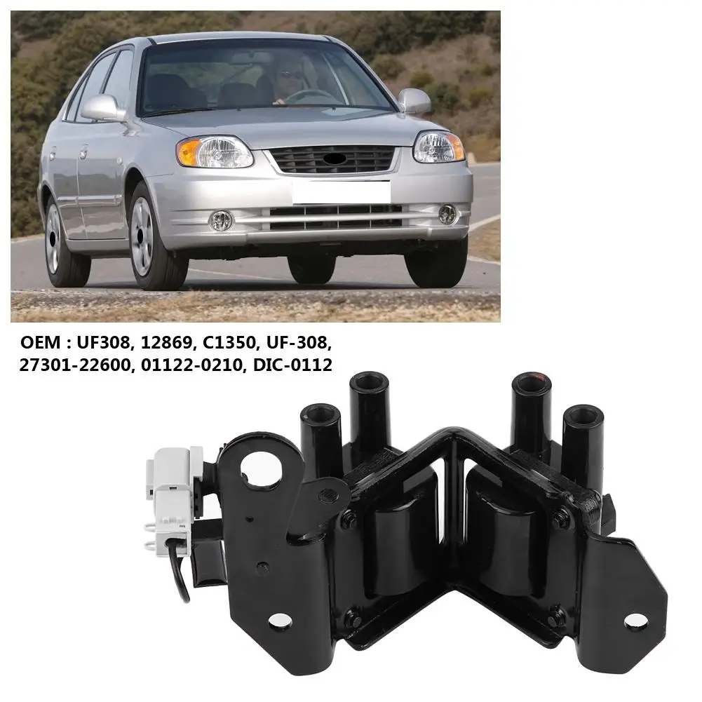 Bobina de encendido para HYUNDAI acento 1.5L L4 00-03/1 6L L4 03 UF-308 UF308 27301-22600 DIC-0112 bobina de encendido sistema de encendido