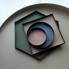 Лоток с черным автомобильный подлокотник, матовая кожа железная пластина для ювелирных изделий/часов/десерта/полка для хранения маленьких сливок Morandi держатели для украшения дома