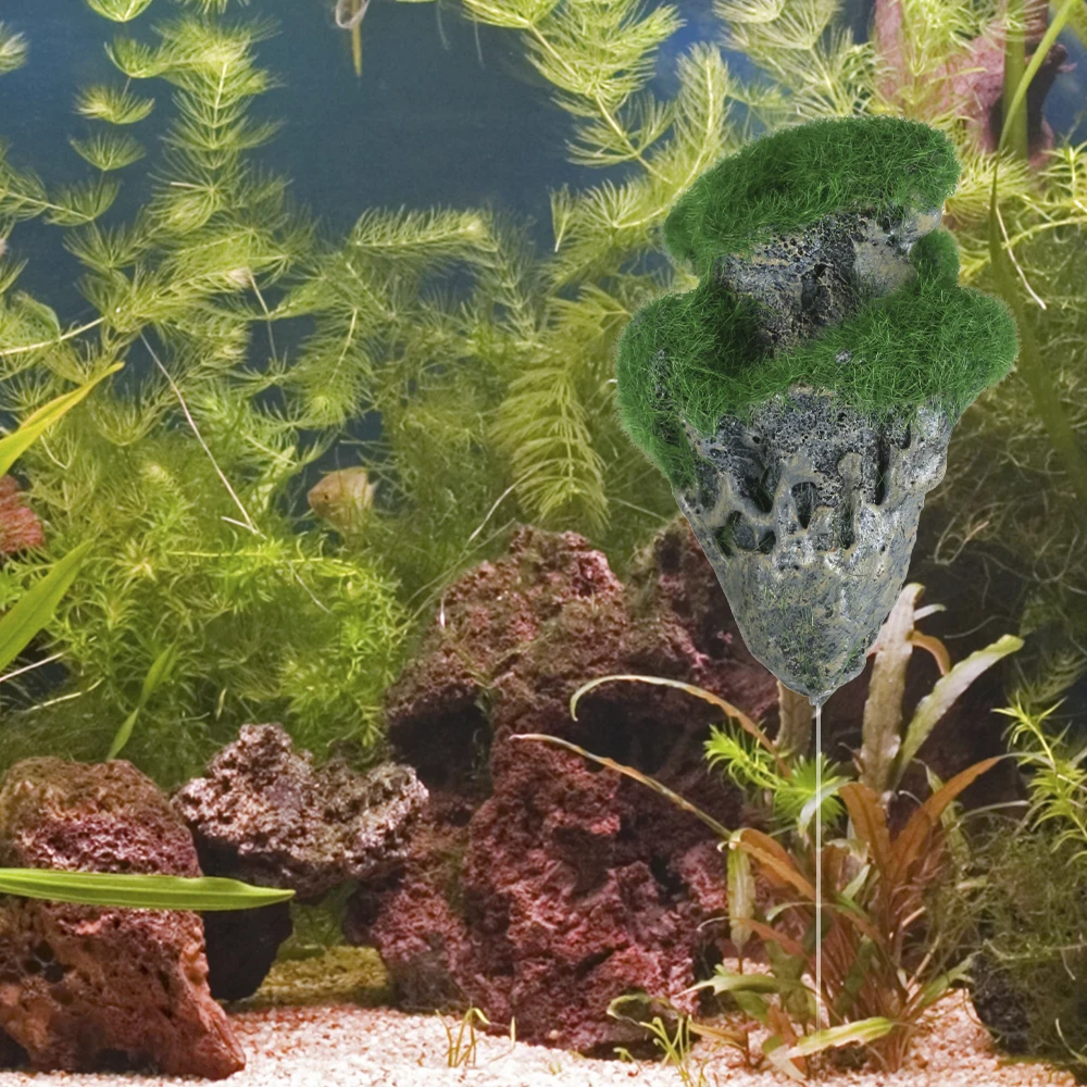 Simulated Floating Stone Aquarium Landscaping Artificial Pumice ... Moss On Rocks In Aquarium
