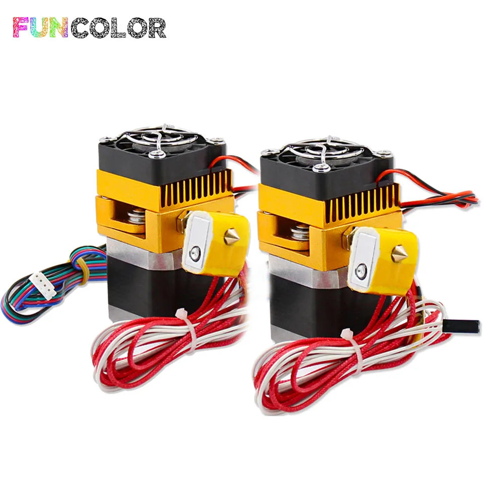 

MK8 ONE/Dual Head Extruder 12V 40W 3D Printers Parts Nozzle 0.3mm 0.4mm Double Hotend Extrusion 1.75mm Filament & Motor Fan Part
