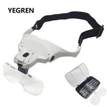 Cheap LED Illuminated Glasses Magnifiying Glass Eyeglasses Bracket Headband Interchangeable Magnifier with 2 LED Lighting 5 Lens Cheap LED Illuminated Glasses Magnifiying Glass Eyeglasses Bracket Headband Interchangeable Magnifier with 2 LED Lighting 5 Lens