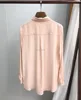 High Quality Silk Pink Dots Printed Blouse Shirt - Elfbop 2019 Summer New Ladies Long Sleeve Blouse Top 3