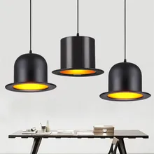 Artpad Modern European Black Top Hat Pendant Light E27 Aluminium LED Pendant Lamp For Kitchen Coffee Bar Fixtures hat light new design pendant lights aluminum gentleman formal hat light creative pendant lamp for kitchen coffee shop bar