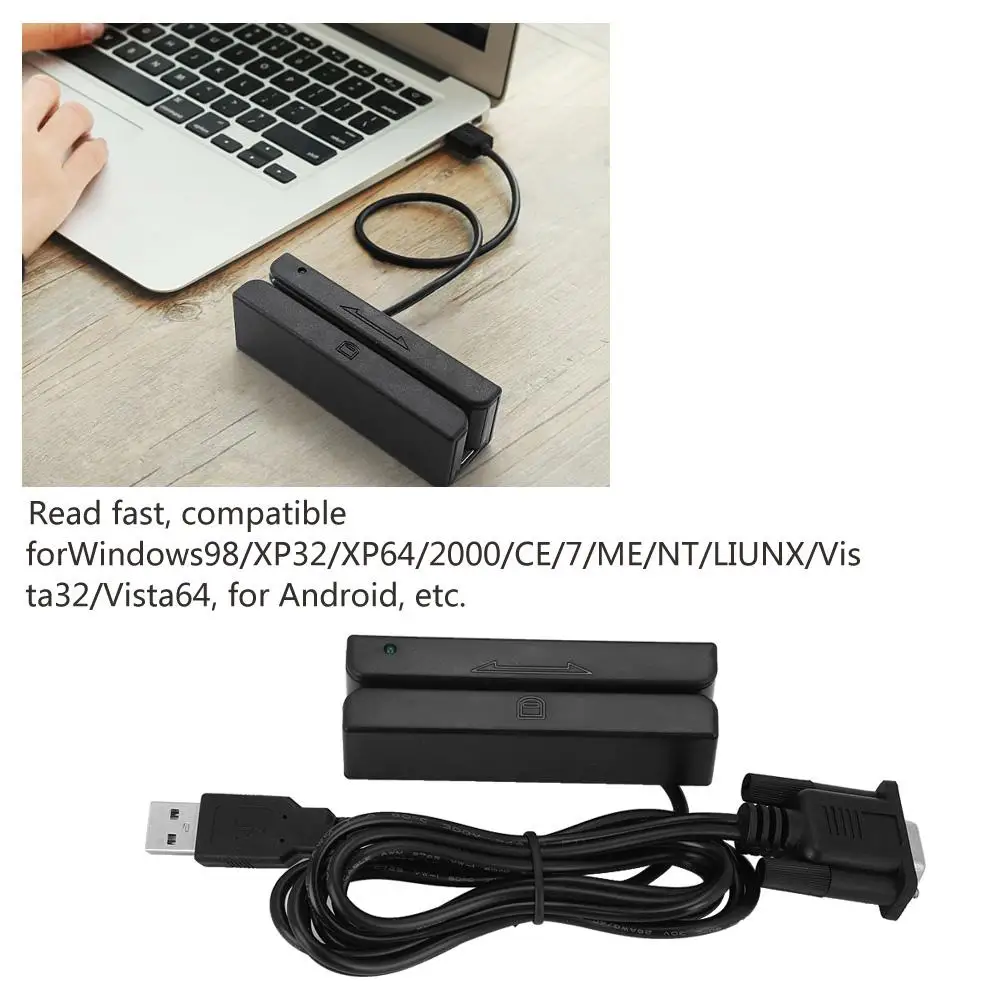 Полностью трехтрековый считыватель карт с магнитной полосой USB кард ридер