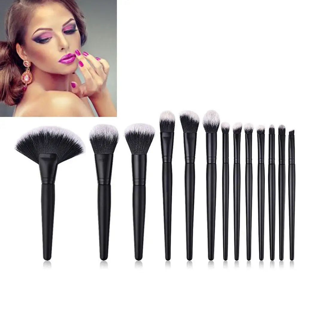 Makeup Brushes Set Fan Shape Brush Foundation Eyeshadow Set/Kit 1 x Lip Brush Makeup Wood Casual