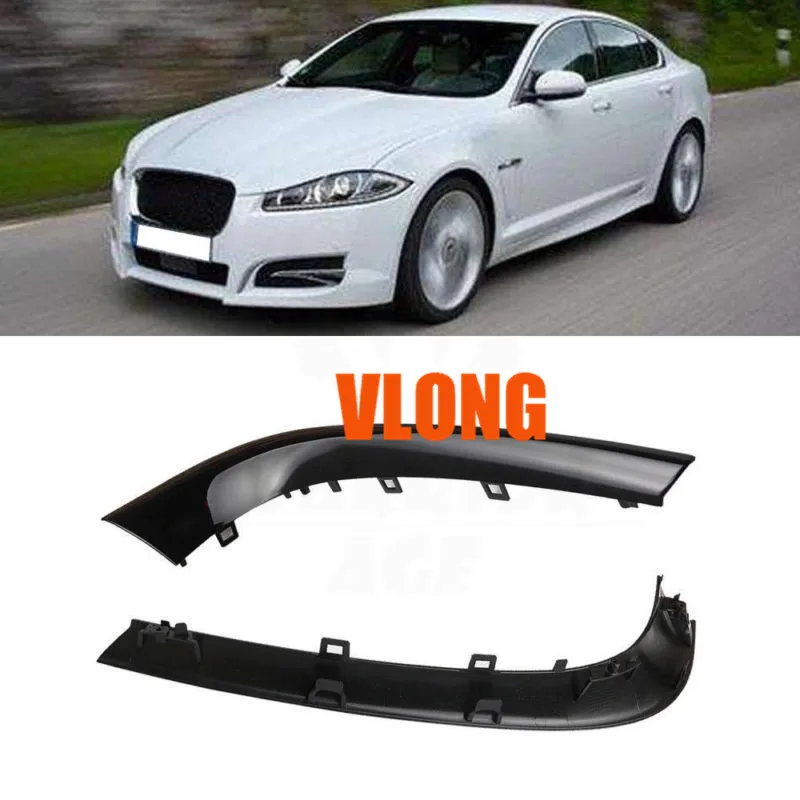 

CloudFireGlory C2Z20499 C2Z20500 Black Pair Front Bumper Molding Trim Left+Right 2012 2013 2014 2015 For Jaguar XF