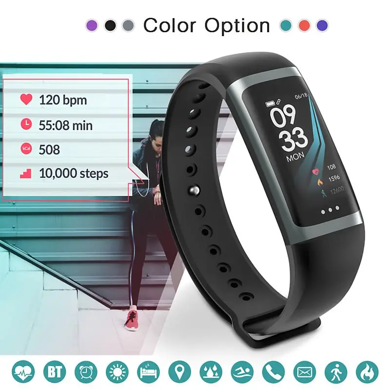 

0.96inch Smart Bracelet Sport Watch Women Smartwatch Heart Rate Blood Pressure Monitor Pedometer Wristwatches For Android IOS