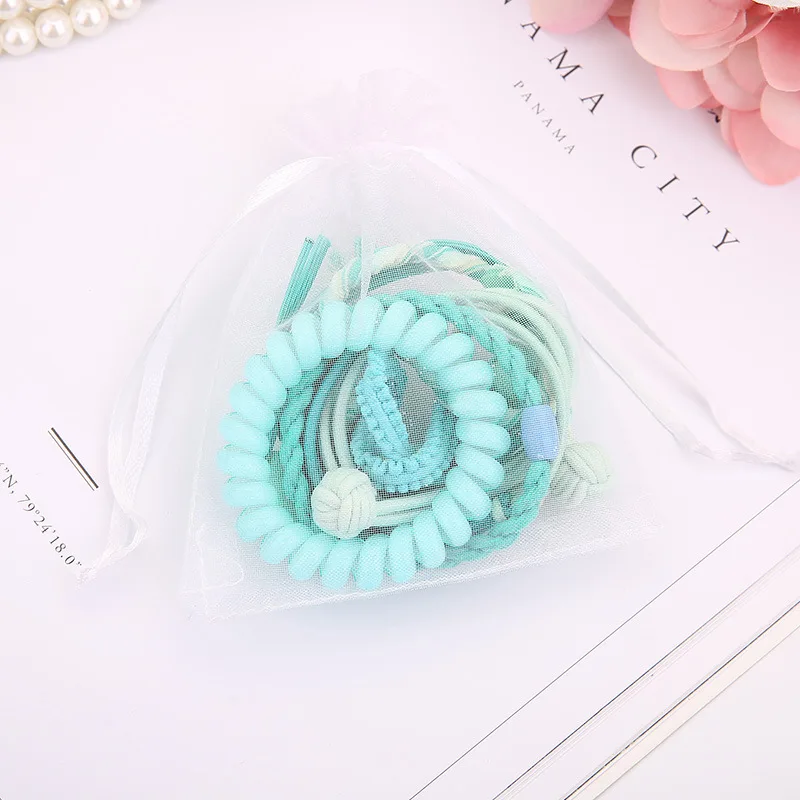 BalleenShiny 9Pcs/set Baby Girls Elastic Hair Band Kids Candy Color Hair Ring Headwear Accessories For Children Rubber Band