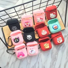 Cute Cartoon DIY Silicone Case for Apple Airpods Accessories for i10 TWS Bluetooth Earphone Protective Cover Bag Anti-lost Strap