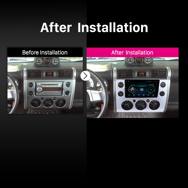 Excellent Harfey HD Touchscreen 9" Android 8.1 for 2007-2018 Toyota FJ CRUISER Car Stereo GPS Navigation Bluetooth 3G WiFi DVR DAB+ SWC 5