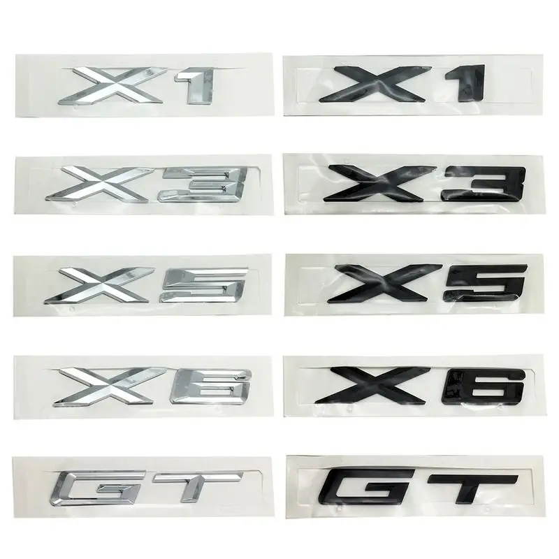 

3D Chrome Discharge Capacity Refitting Badge Sticker Rear Trunk Lettering Number Logo For X1 X3 X5 X6 GT