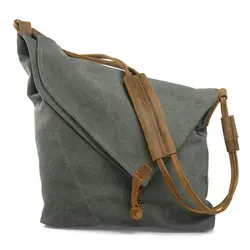 Сумка через плечо для женщин, сутуляющаяся сумка, Холщовая Сумка через плечо с клапаном сумка через плечо для школы шоппинг (серый)
