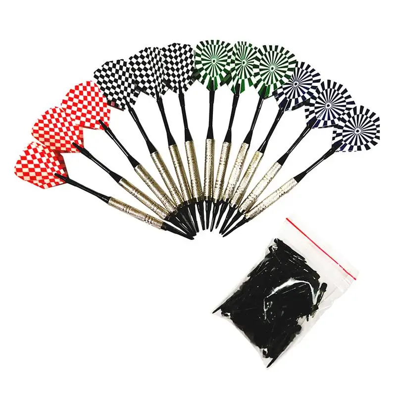 آمنة لينة السهام 12 PCS البلاستيك السهام 100 PCS ثبة سماعات رأس الالكترونيات لوح رمي السهام للداخلية شريط الترفيه
