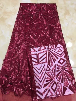 

French African Lace Fabric Guipure Sequined Cotton Cord Tulle Nigerian Tissu Mesh India Lace For Wedding Dress