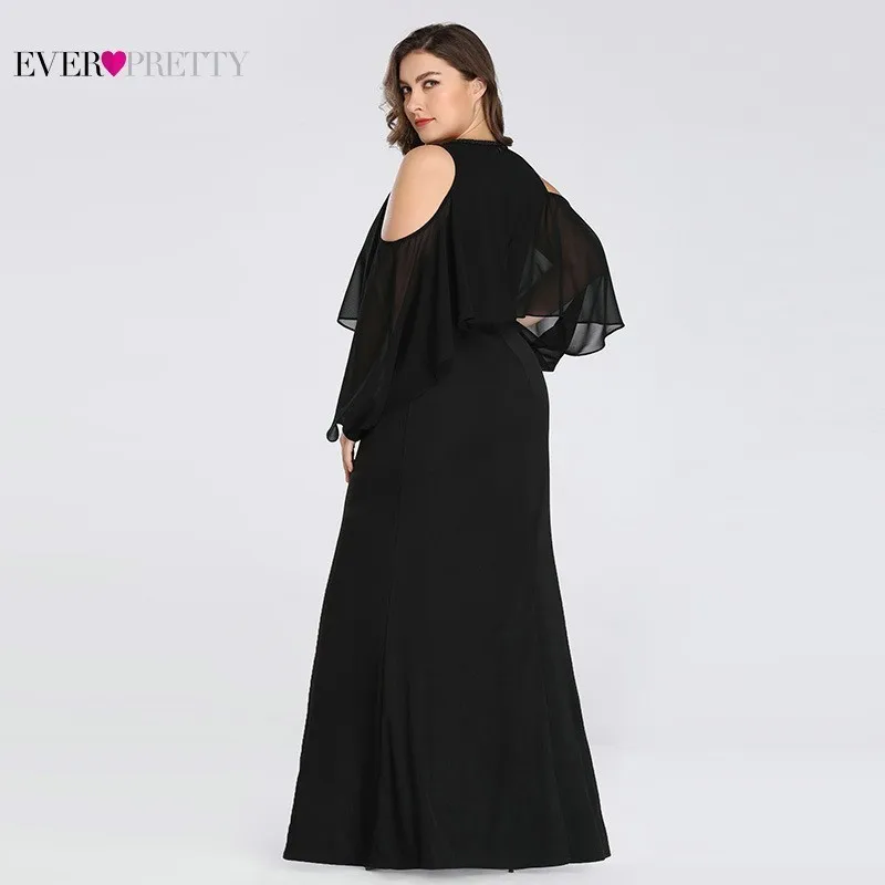 Платья для мамы невесты черного цвета размера плюс, недорогие вечерние свадебные платья с длинным рукавом и v-образным вырезом