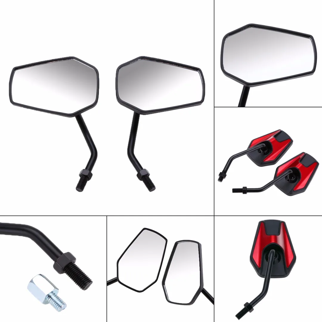 

Side Mirrors & Accessories 2pcs Universal Motorcycle Motorbike Rear View Side Mirrors 280*90mm 10mm Red