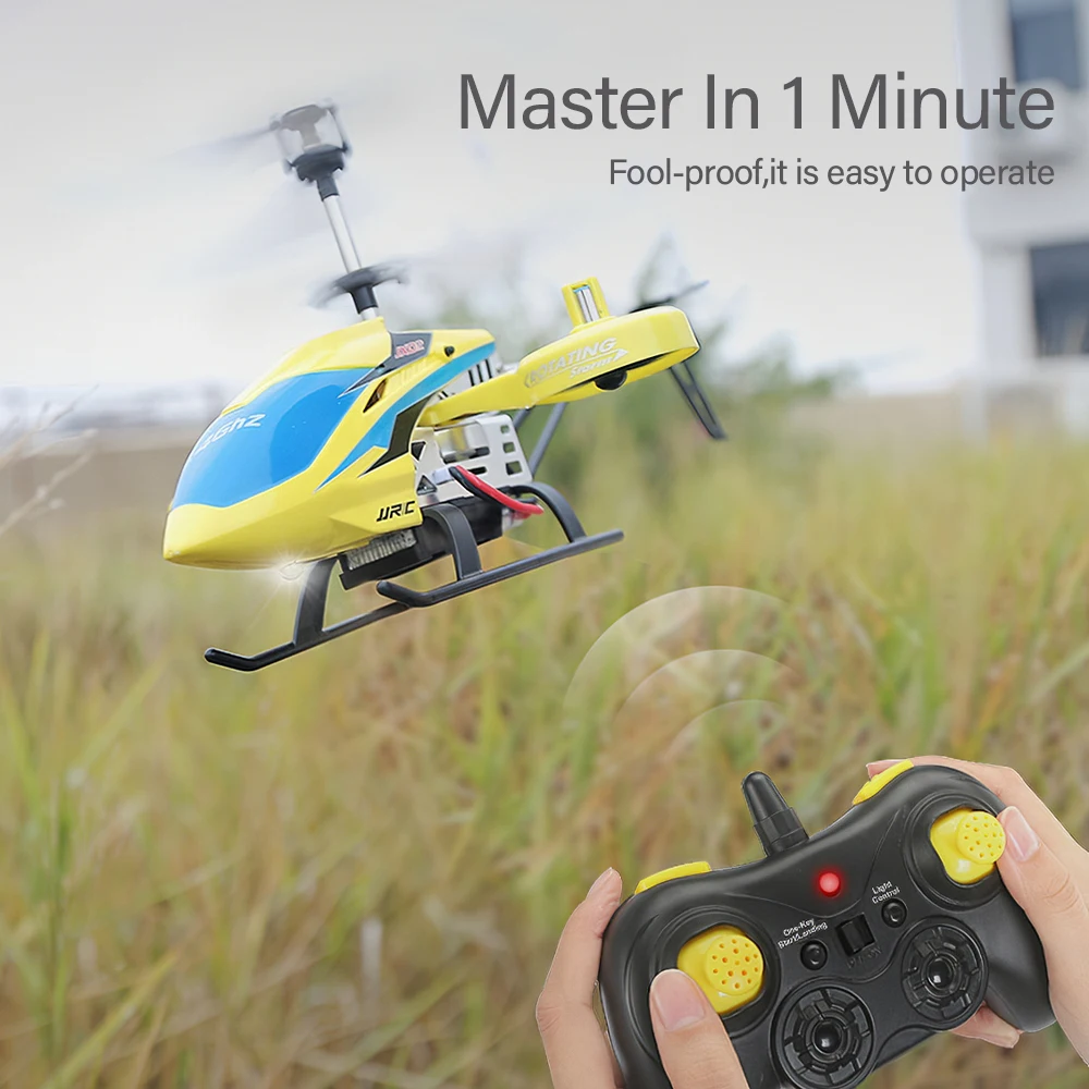 

JX02 Mini RC Helicopter 2.4G 4 Channel Metal Alloy Altitude Hold Hovering Aircraft for Kids Boy Gift RC Drone Toys Red Yellow