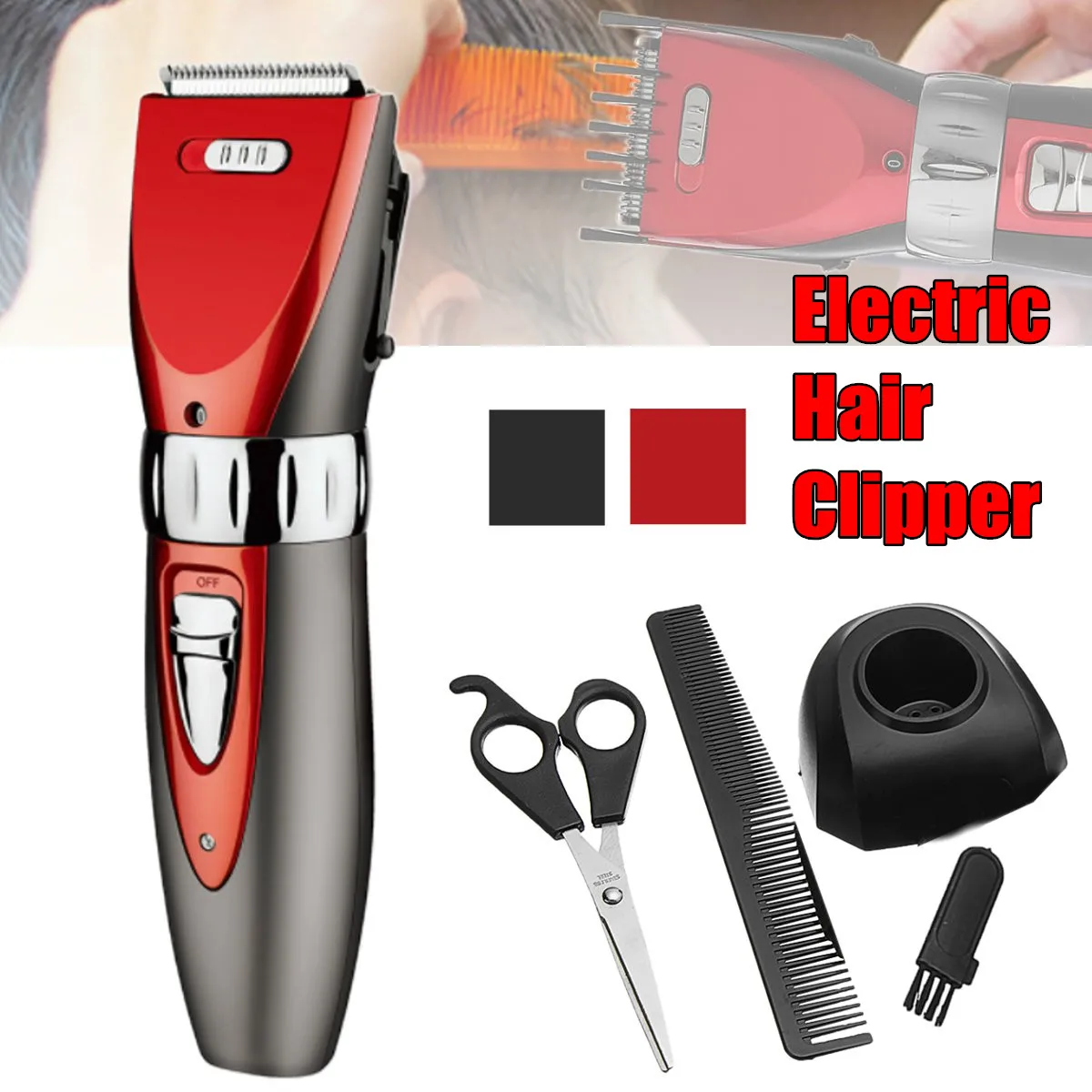

Home Electric Hair Clipper Rechargeable Trimmer Clipper Set Beard Shaver with Base