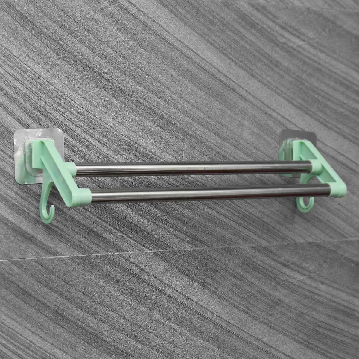 

Kitchen Hook Towel Rail Hanger Stainless Steel Cabinet Hanger Adhesive Over Door Bar Holder Bathroom Storage Tools 370x105mm