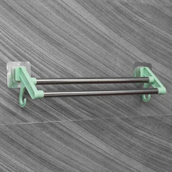 

Kitchen Hook Towel Rail Hanger Stainless Steel Cabinet Hanger Adhesive Over Door Bar Holder Bathroom Storage Tools 370x105mm