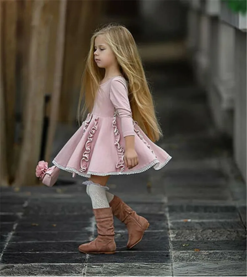 

PUDCOCO Newest Kids Baby Flower Girls Party Dress Wedding Bridesmaid Dresses Princess Kids Girl Spring Cute Dresses 2-7T