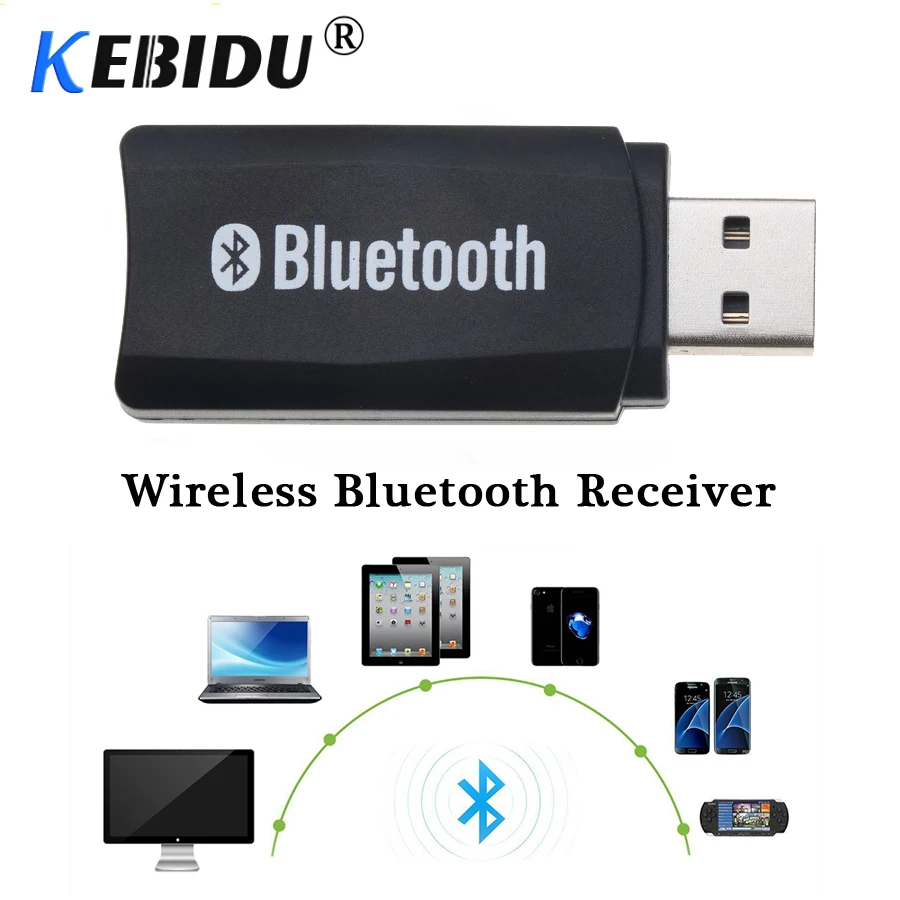 

Kebidu USB Wireless Bluetooth Receiver Adapter 3.5mm AUX Dongle Audio Bluetooth Receiver Adapter 3.5mm Jack Car Kit For Car