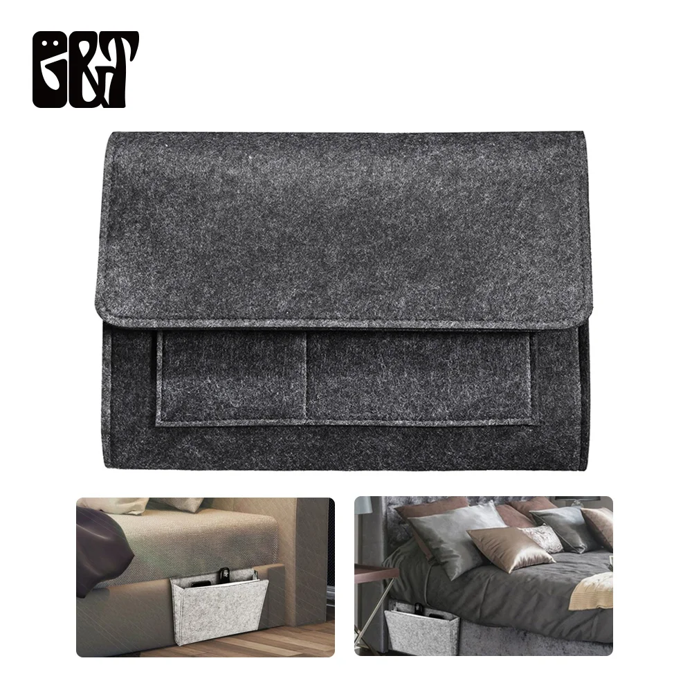 

GT Felt Bedside Hanging Storager Holder with Inner Pockets for Organizing Tablet Magazine Phone Things Bed Table Sofa Organizer