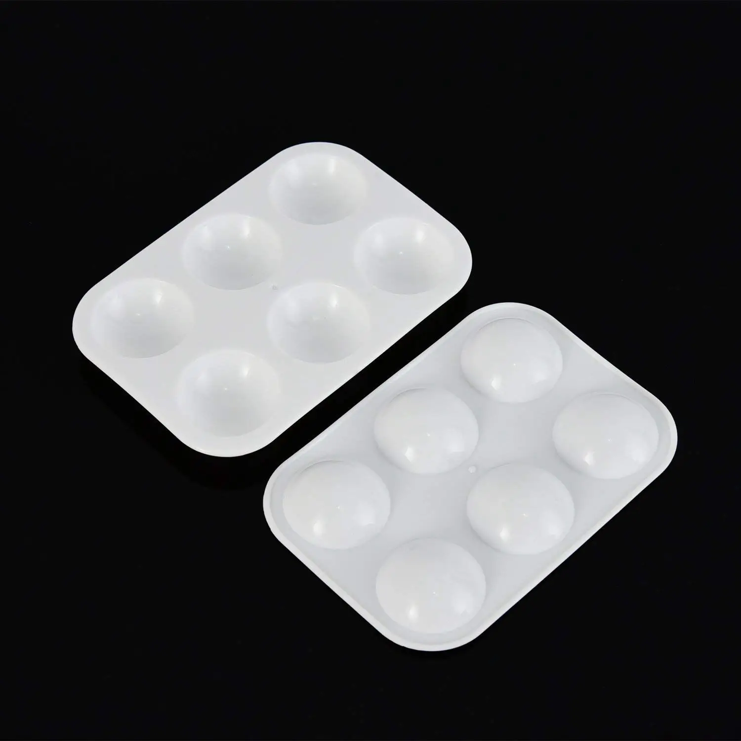 24 Pieces Plastic Paint Palettes 6 Well Rectangular Watercolor Palette