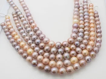 

freshwater pearl pink/purple near round 11-14mm big size 15" FPPJ wholesale beads nature loose beads for DIY jewelry