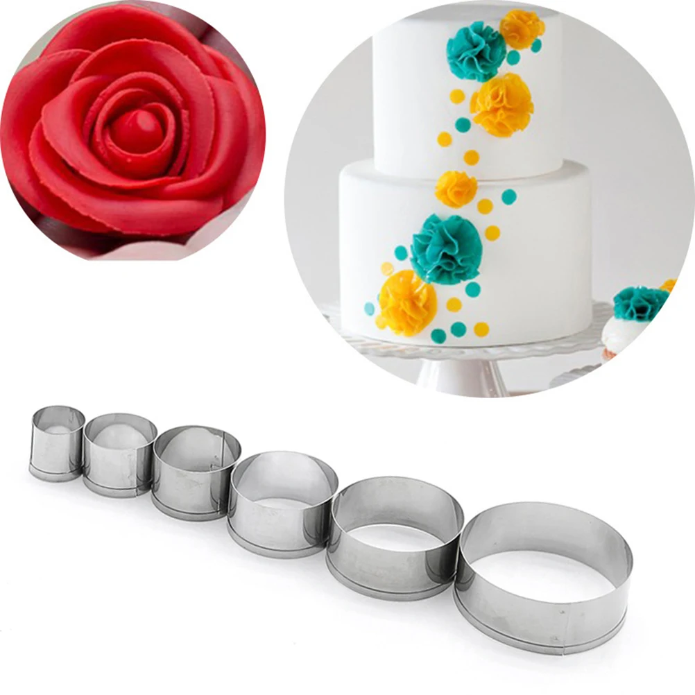6 Pcs Cookie Cutter Molds Round Shape Creative Stainless Steel Baking