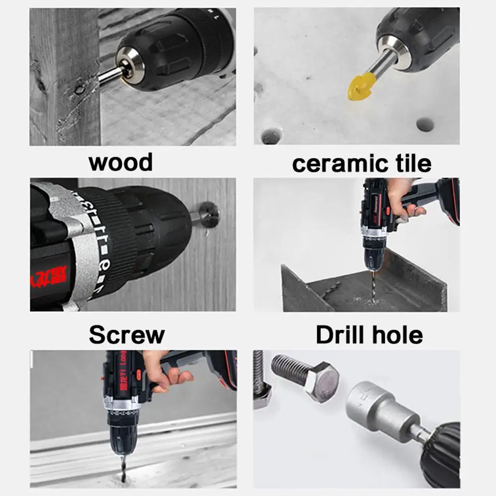36 В электрическая ударная Аккумуляторная дрель 5200 мАч 1/2 литиевая батарея беспроводная перезаряжаемая ручная дрель домашний DIY электроинструмент