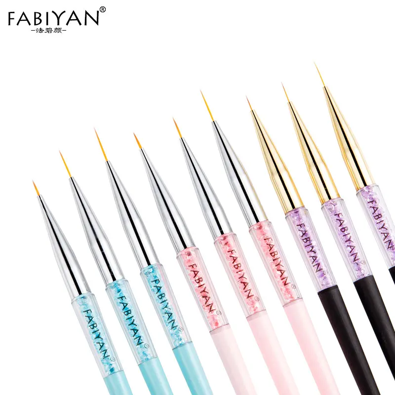 

3Pcs/set Nail Art Liner Painting Pen 3D Rhinestones Handle DIY UV Gel Brushes Drawing Kit Line Grid French Design Manicure Tools