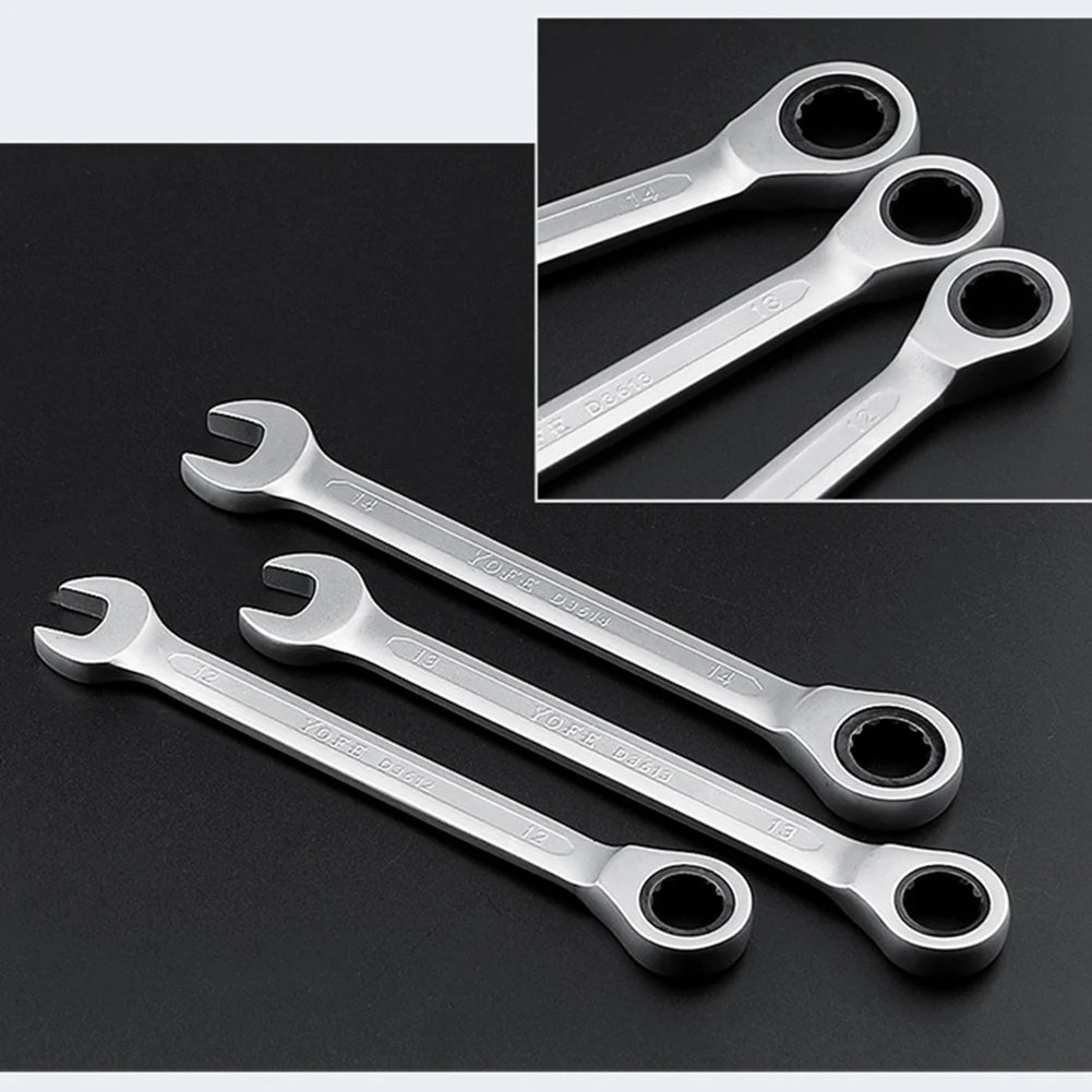

12pcs Repair Tools Wrench Set Metric Fixed Head Car Ratchet Home Universal Spanner Handle Open End Combination Multifunctional