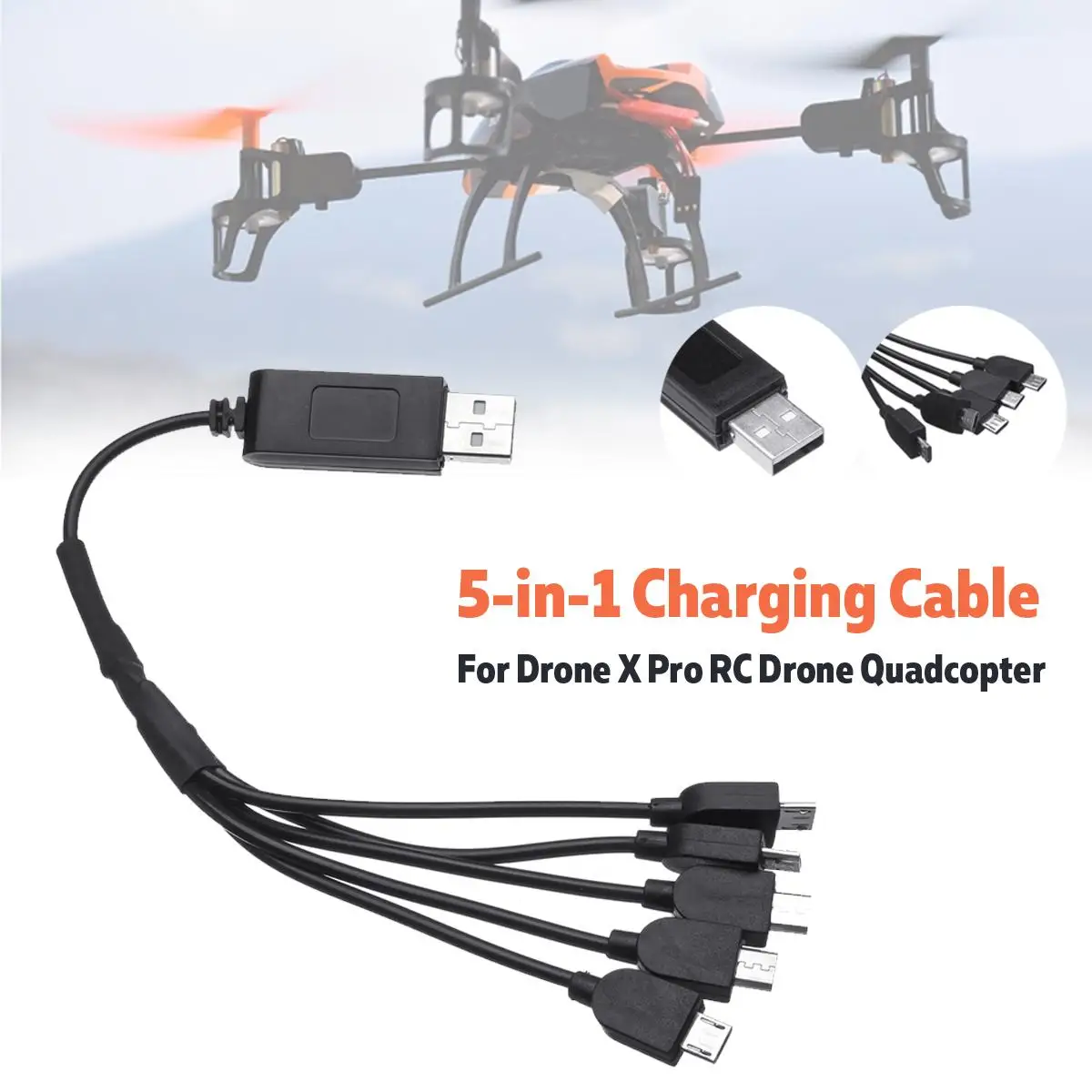 5 в 1 26 см многозарядный USB кабель для зарядки дрона X Pro RC квадрокоптера|Зарядные