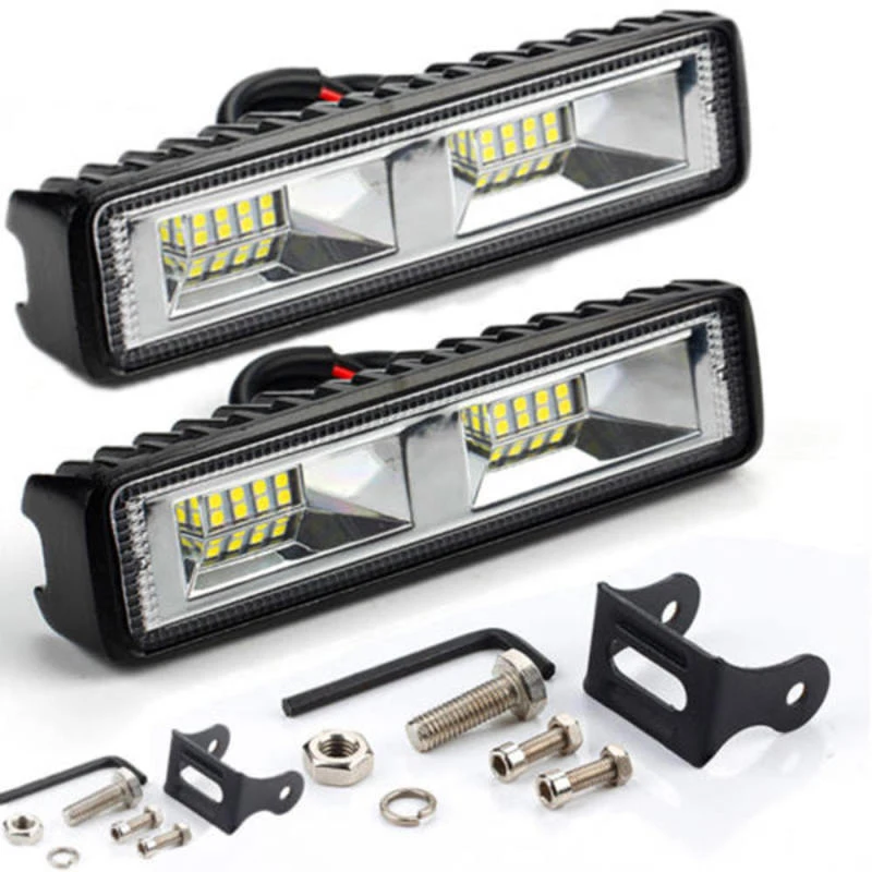 

2x 48W 12V 16LED Car Work Light Bar Spot Beam Driving Fog Lamp for Work Driving Off Road Boat Car Tractor Truck Bright Lamp