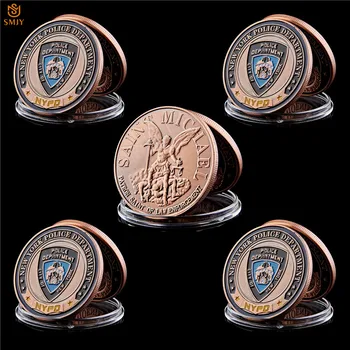 

5Pcs/Lot USA NYPD New York Police Department Archangel Saint Michael Token Challenge Collectible Coin