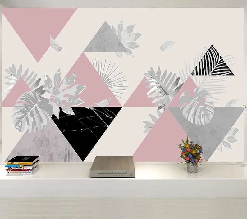 Wallpapers Modern Fashion 3D Effect Abstract Wallpaper Nordic Geometric Pattern TV Background Wall Decor Covering | Дом и сад