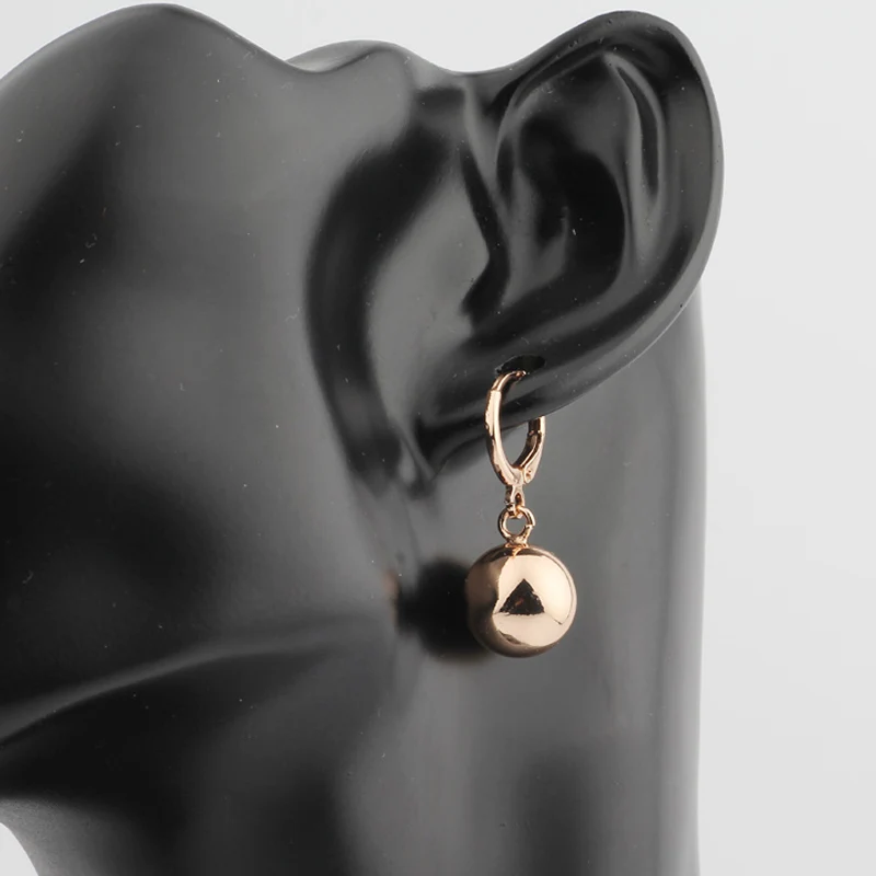 Rose Gold Color Spherical Ball Geometric Dangle Earrings Set Women 585 Jewelry Set jewelry sets jewelry set women earrings