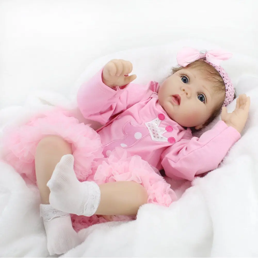 

22 Inch 55cm Soft Silicone Handmade Reborn Baby Girl Dolls Realistic Looking Newborn Baby Doll Toddler Cute Birthday Gift