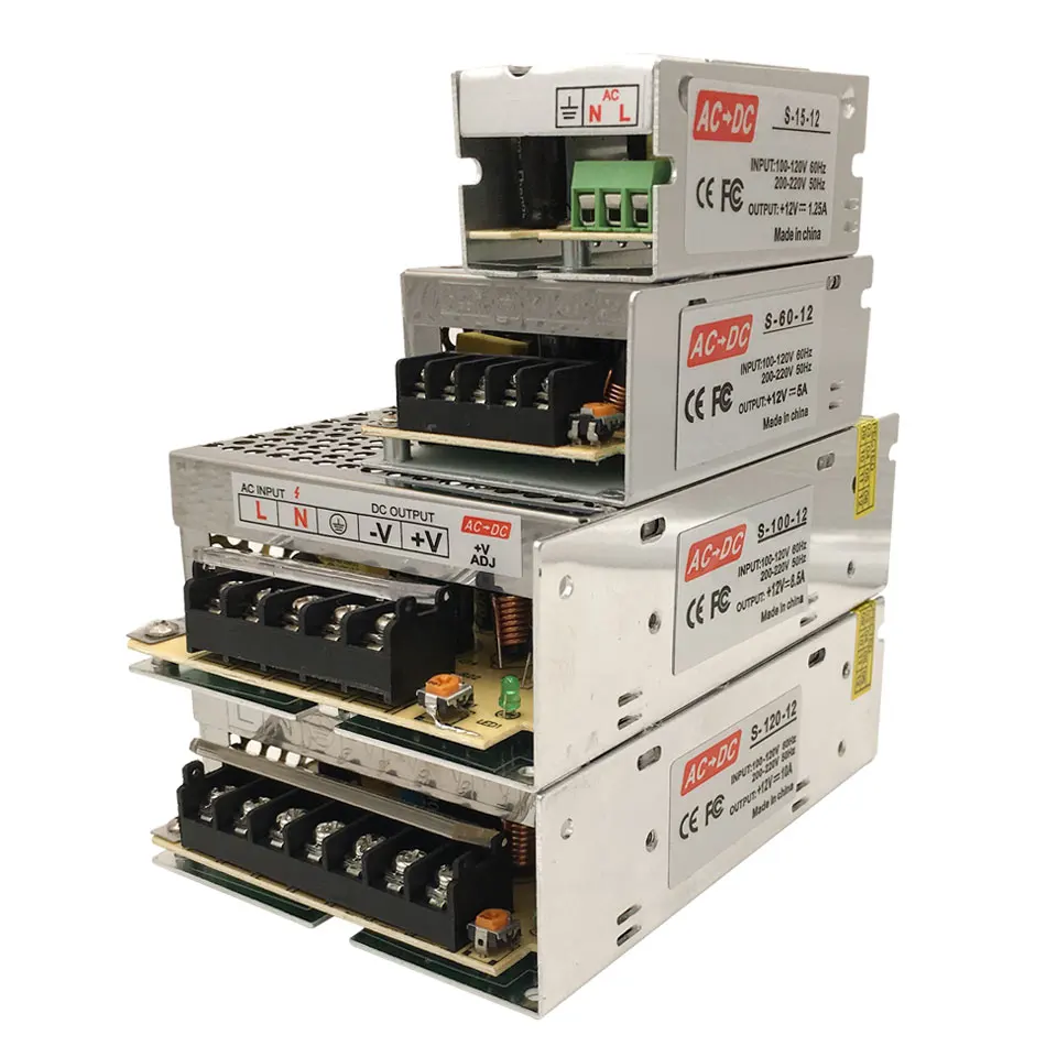 

12V Switch Power Supply 1A 2A 3A 4A 5A 6A 8A 10A 12A AC to DC Transformer LED Driver 10W 15W 60W 100W 120W for LED Strip Lights