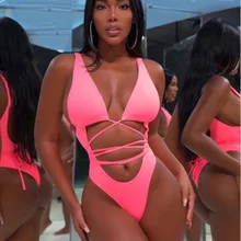 Бандажный Цельный купальник с высоким вырезом Монокини купальник с тигровыми полосками женский микро купальник бандаж обёрточная повязка купальный костюм вырезанный купальник