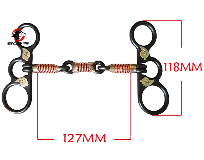 Черный стальной конский тренировочный бит. Медная проволока обернута ртом. Западный Бит(BT1154